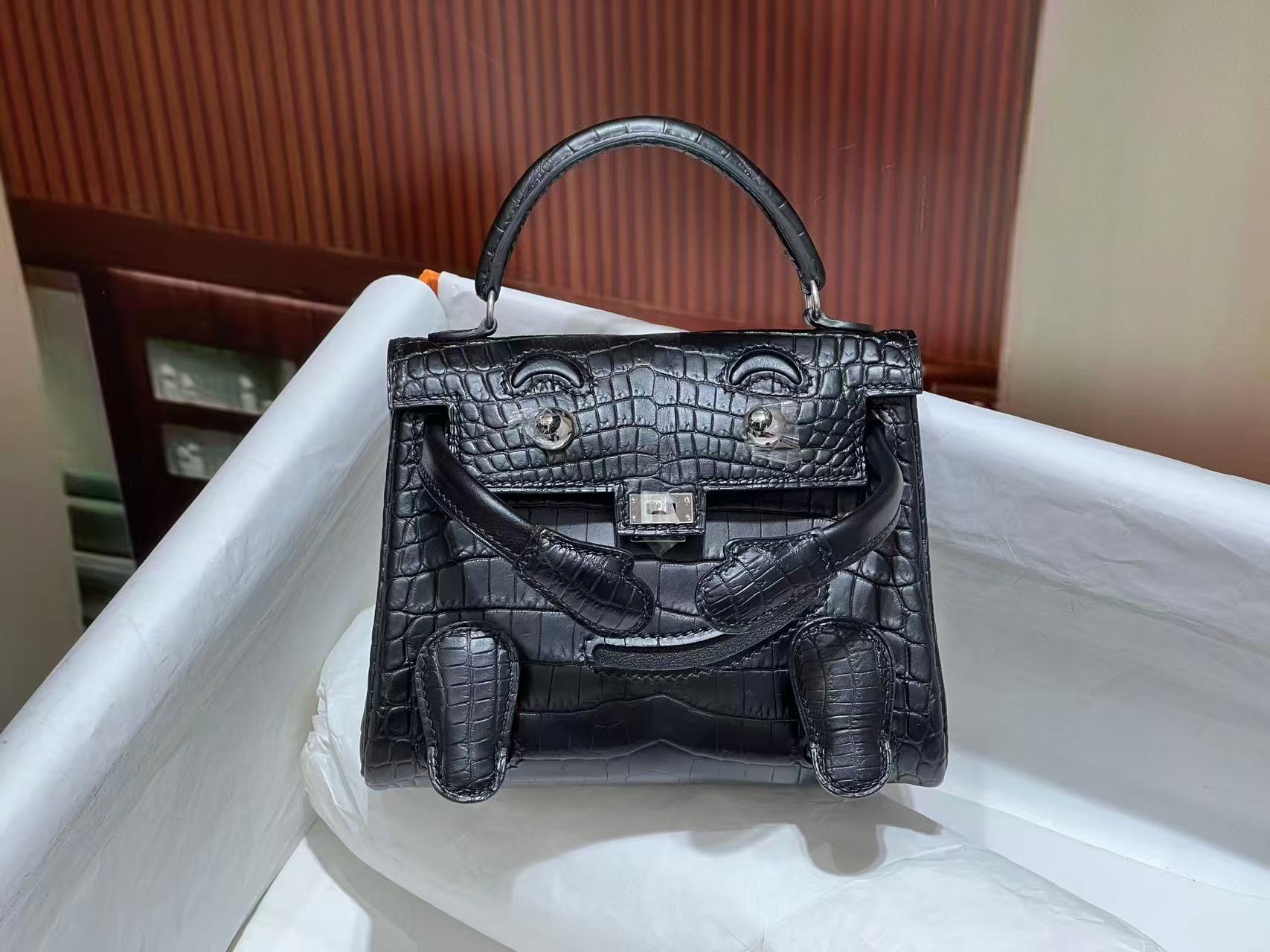 Kellly doll bag  crocodile leather custom - Artisantouchss