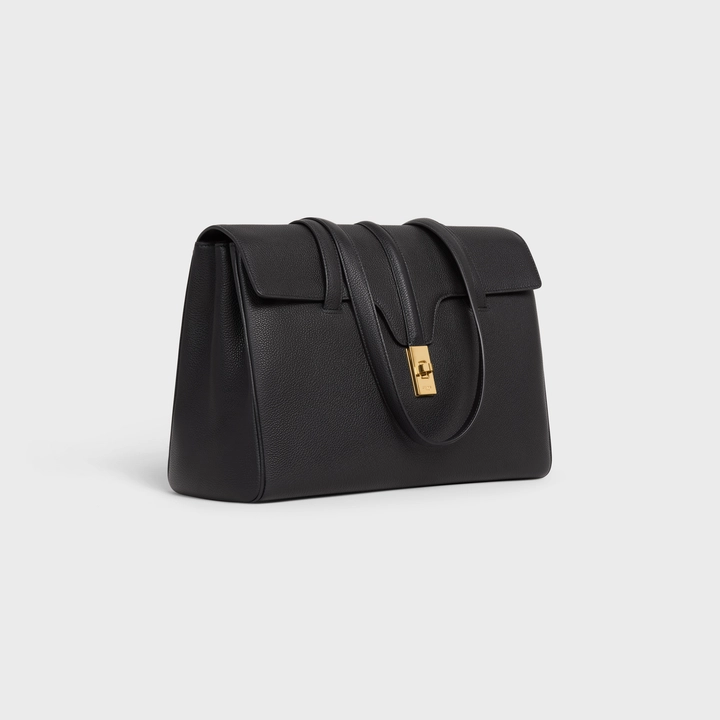 MEDIUM SOFT 16 BAG IN SUPPLE GRAINED CALFSKIN BLACK - Artisantouchss