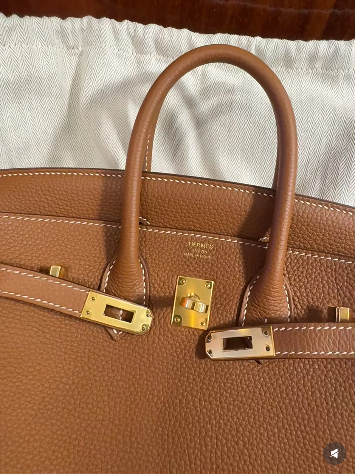 Birkin Brown 25-35 Gold Buckle Custom - Artisantouchss