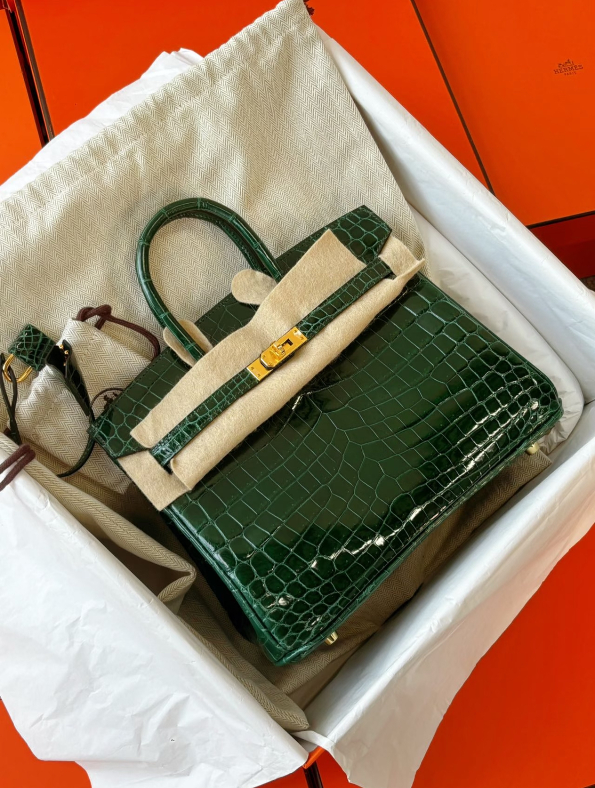 Birkin 25-35 Emerald Bay Crocodile Leather - Artisantouchss