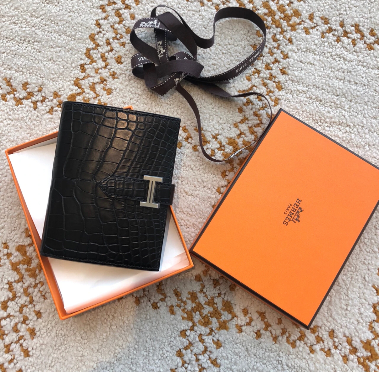 Mini Bearn card holder matte crocodile leather - Artisantouchss