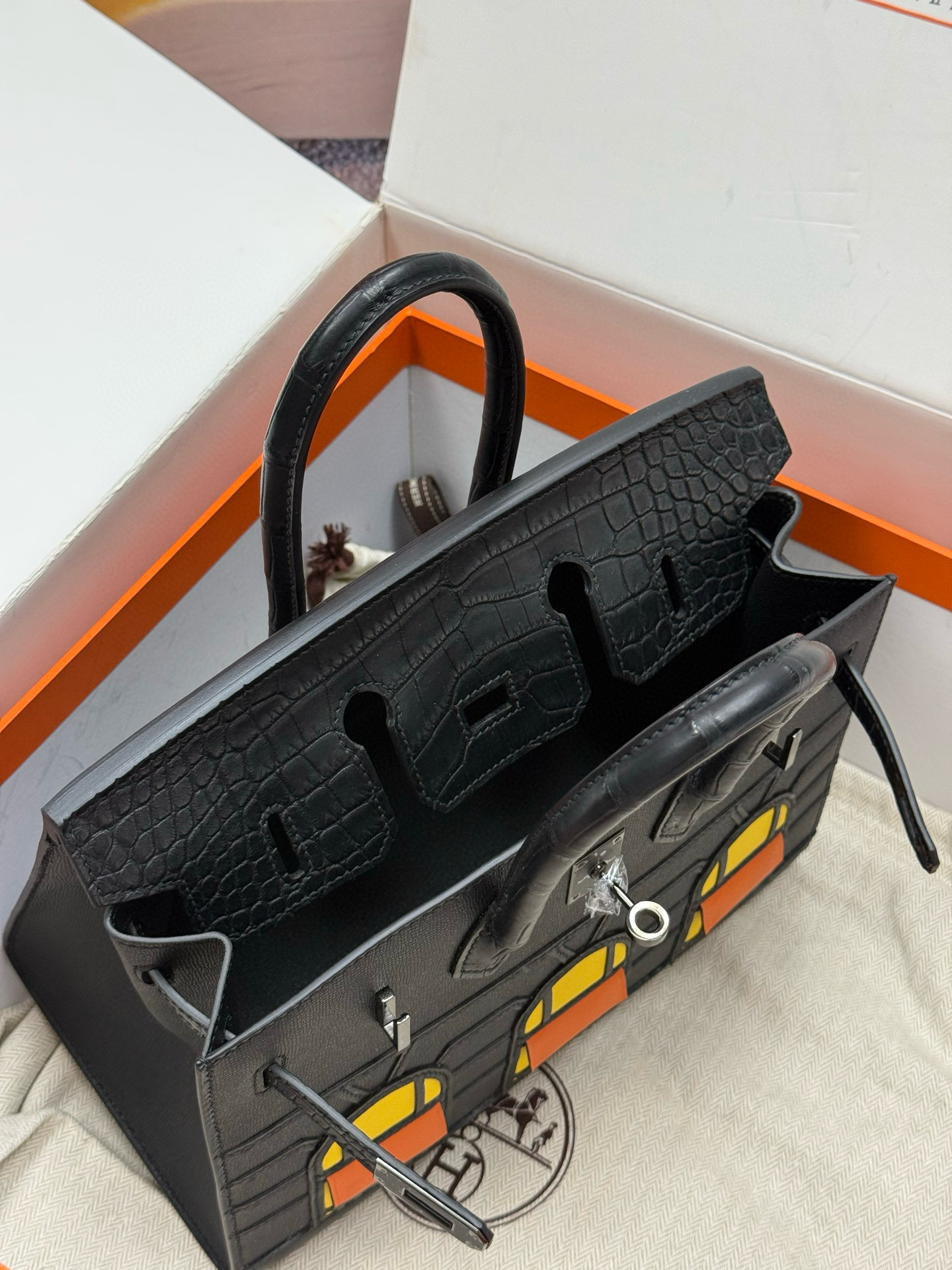 Advanced customization Birkin 25 crocodile skin Black - Artisantouchss