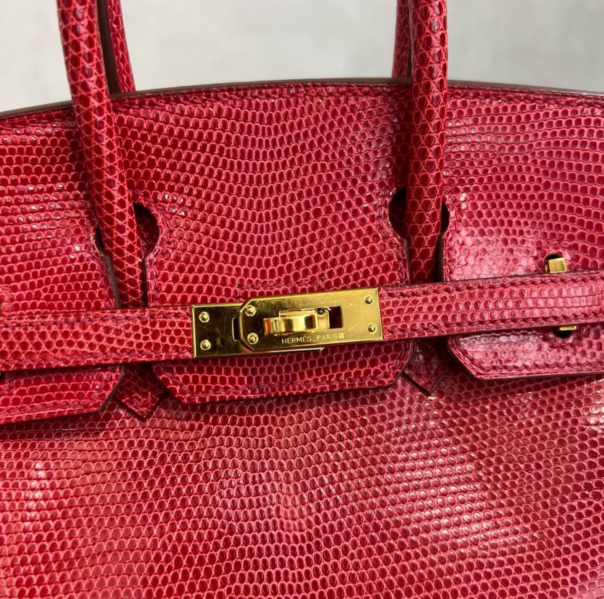 Birkin 25-35 gold buckle custom lizard leather - Artisantouchss