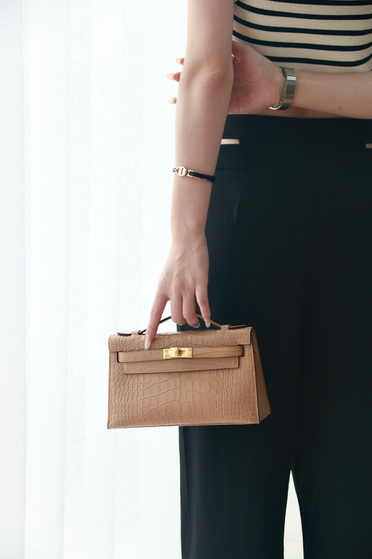 Kelly1 Mini 19 crocodile skin - Artisantouchss