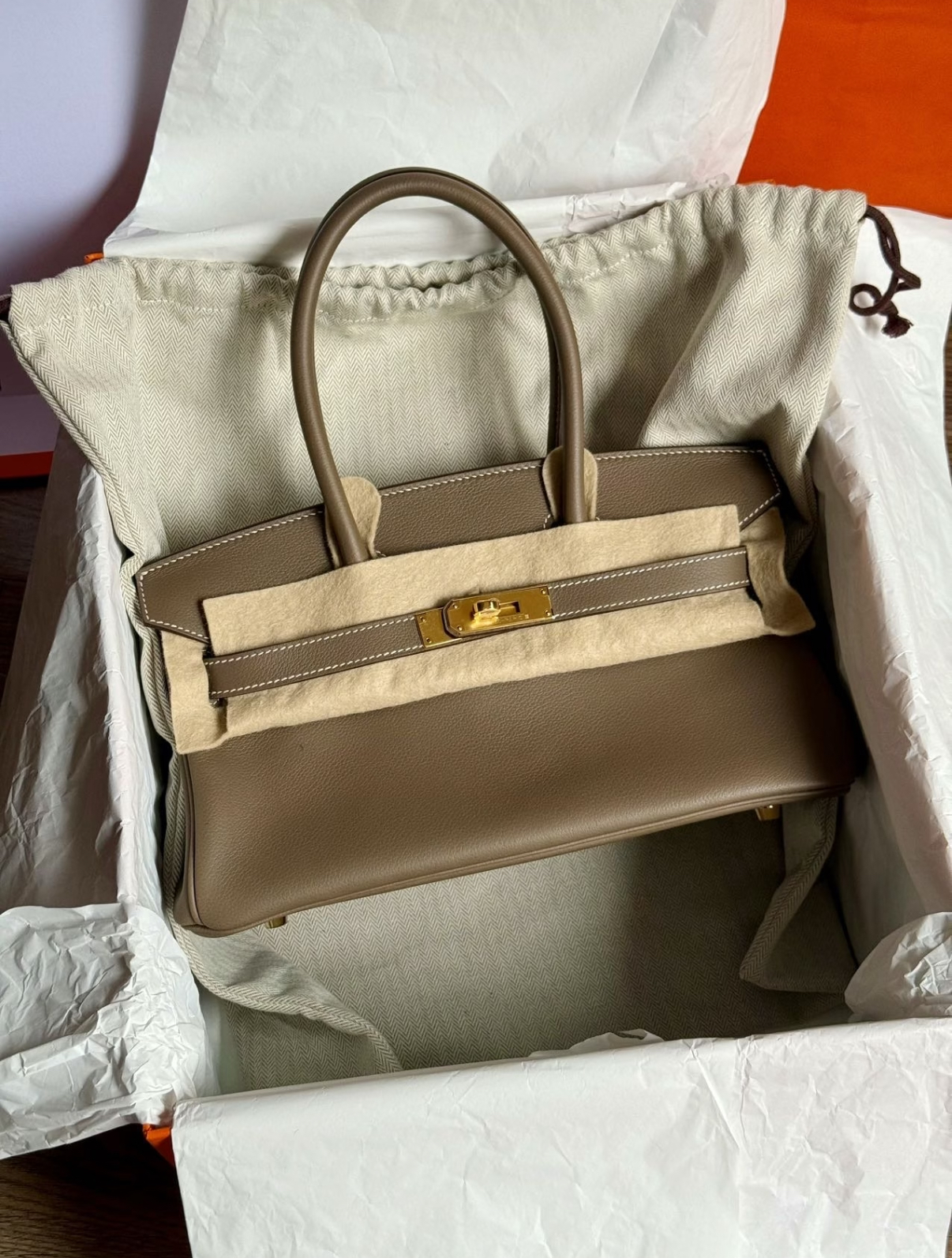 Birkin Shoulder 29-42 Elephant gray customize - Artisantouchss