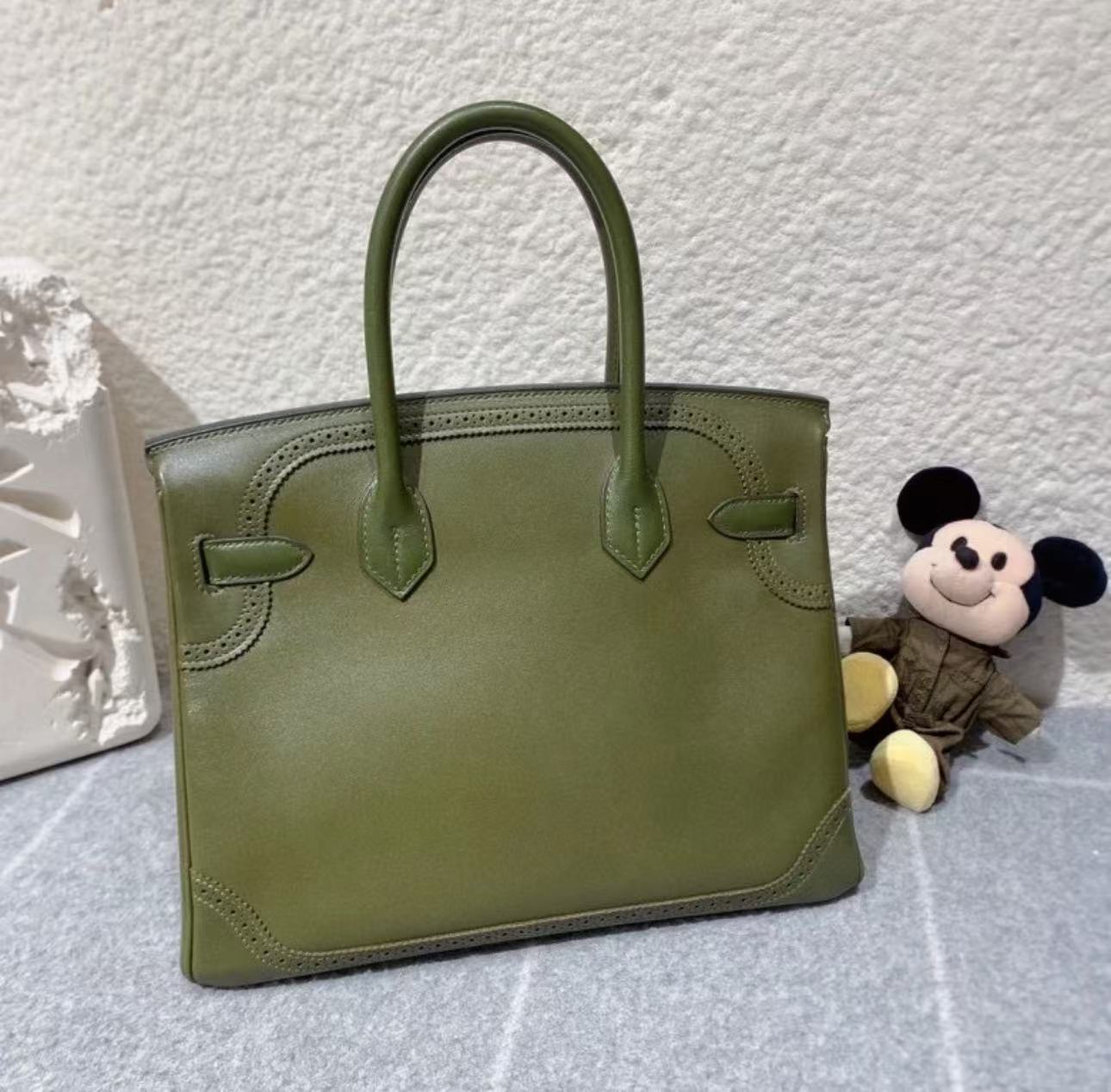 Birkin 25-35 Lace Olive Green Custom - Artisantouchss