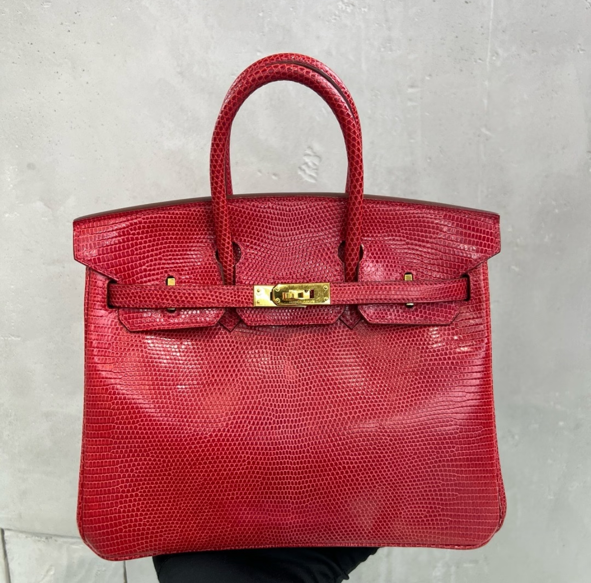 Birkin 25-35 gold buckle custom lizard leather - Artisantouchss