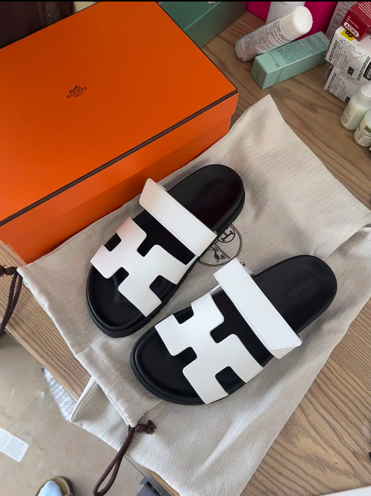 Men's slippers white - Artisantouchss