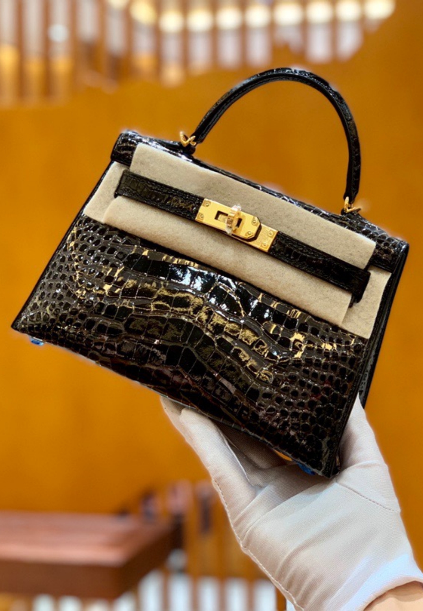 Kelly Mini 19 crocodile skin - Artisantouchss