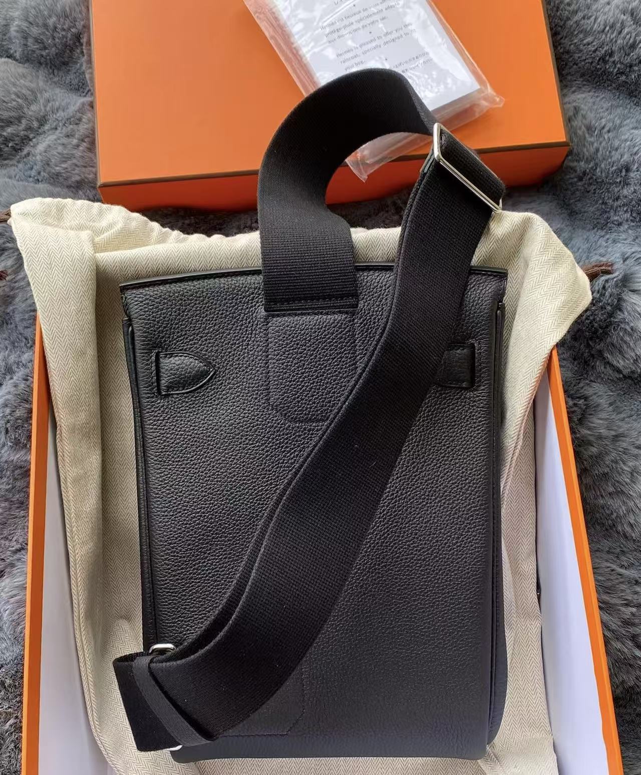 Hac a doc black Togo leather custom - Artisantouchss