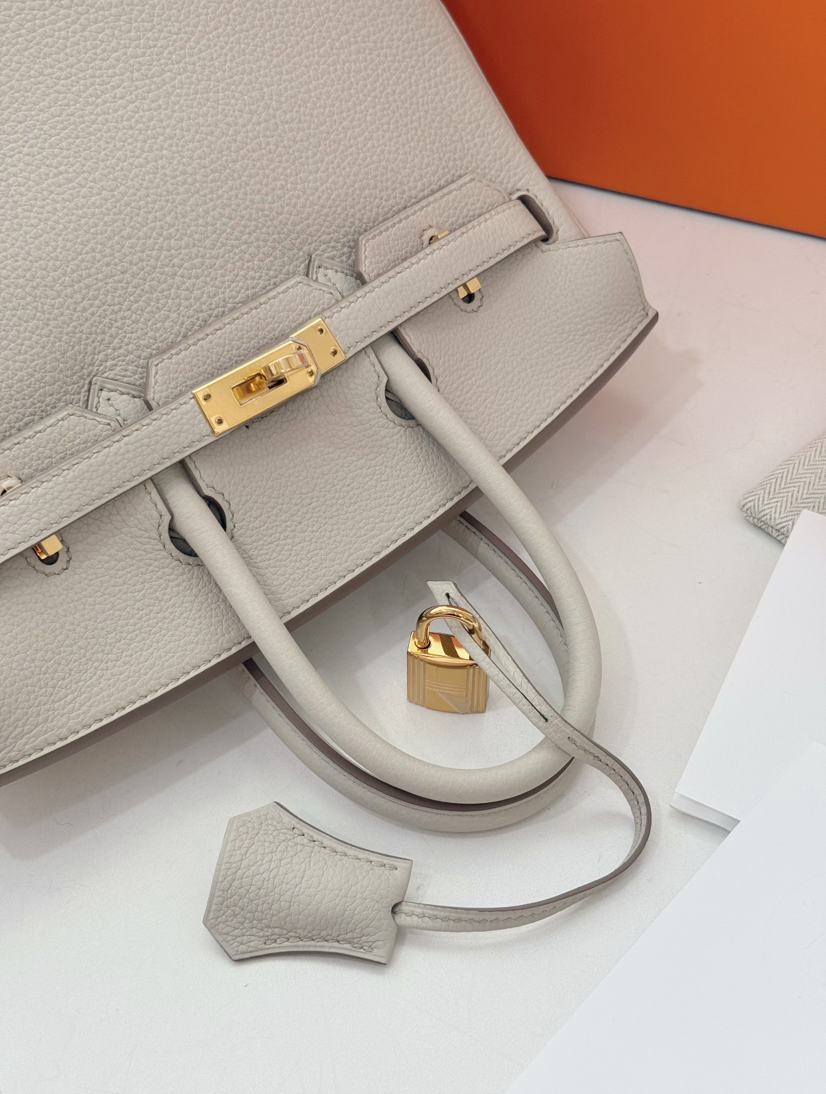 Birkin 25-30 Glacier White TOGO Custom - Artisantouchss