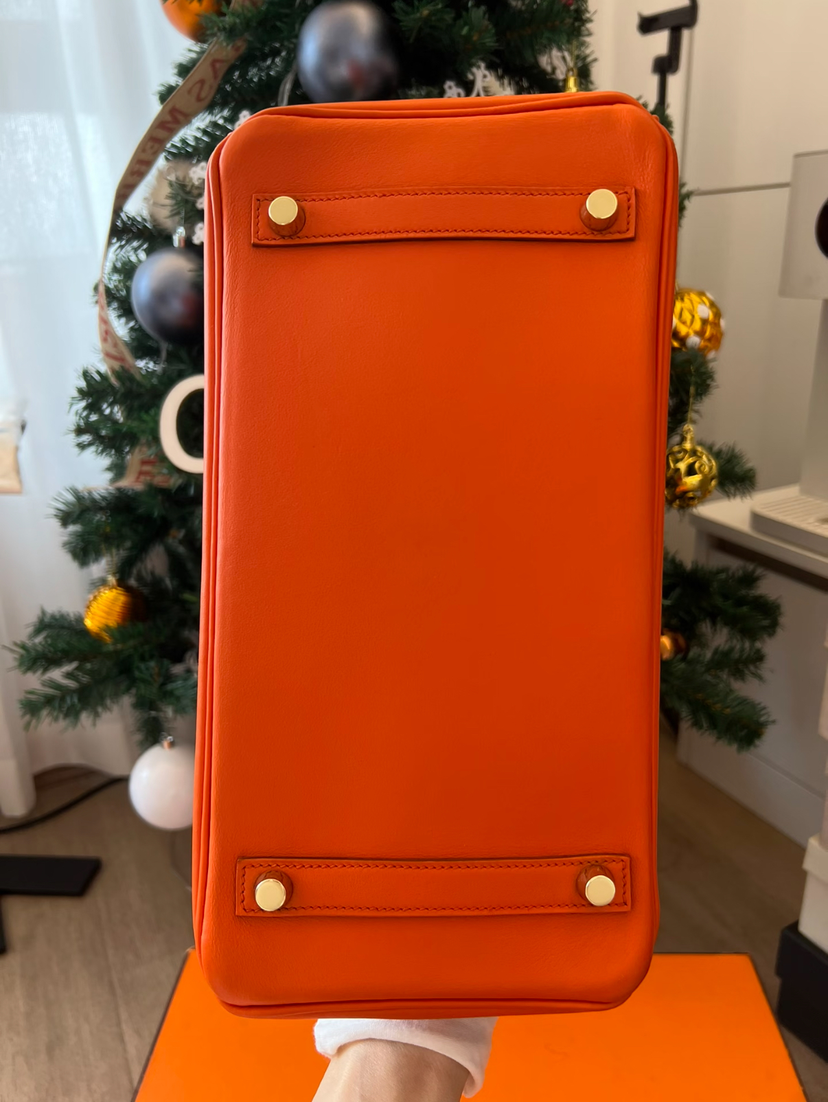 Birkin 25-35 Orange Glod Buckle TOGO Leather Custom - Artisantouchss