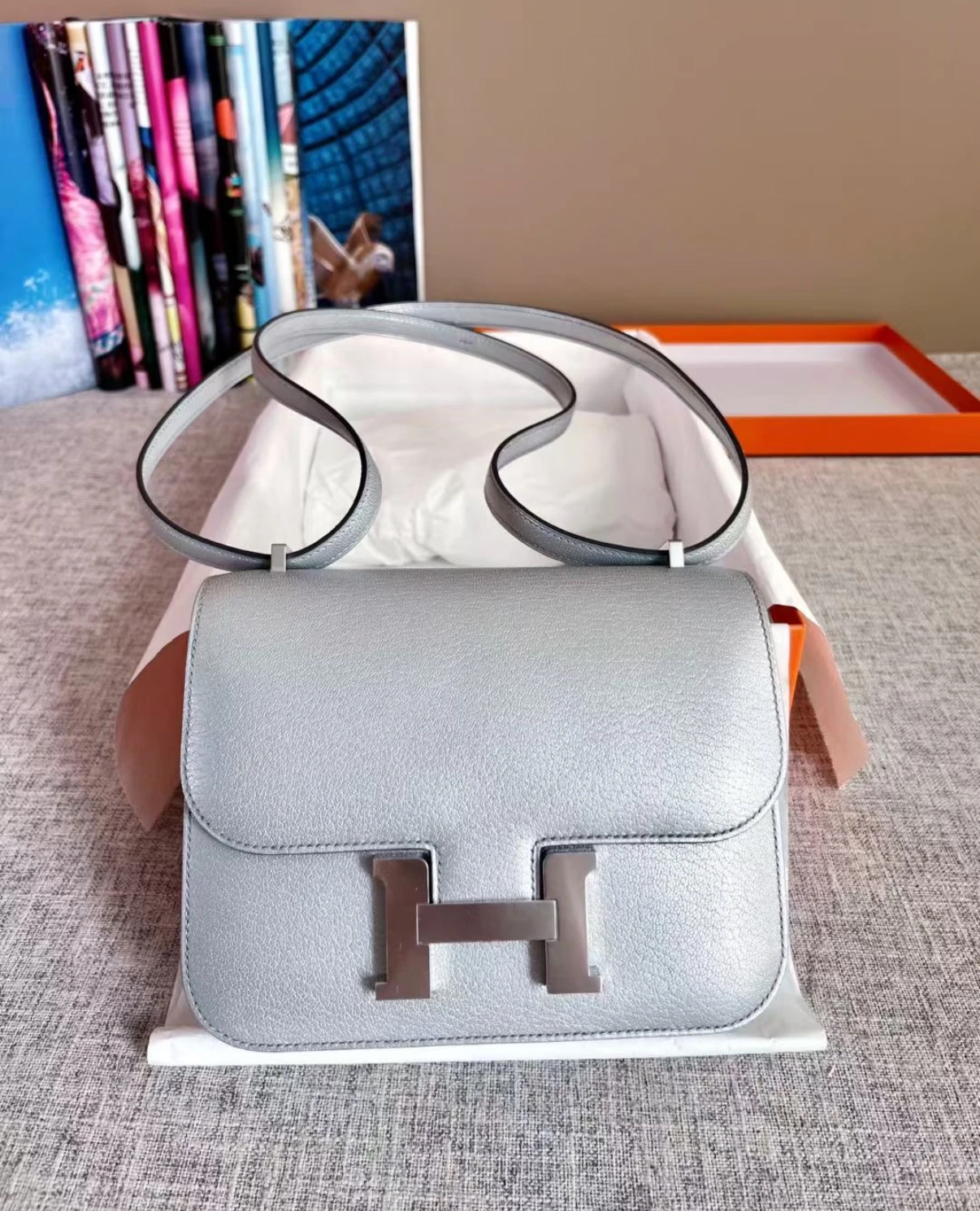 Constance 19 Olympic Silver Goatskin Custom - Artisantouchss