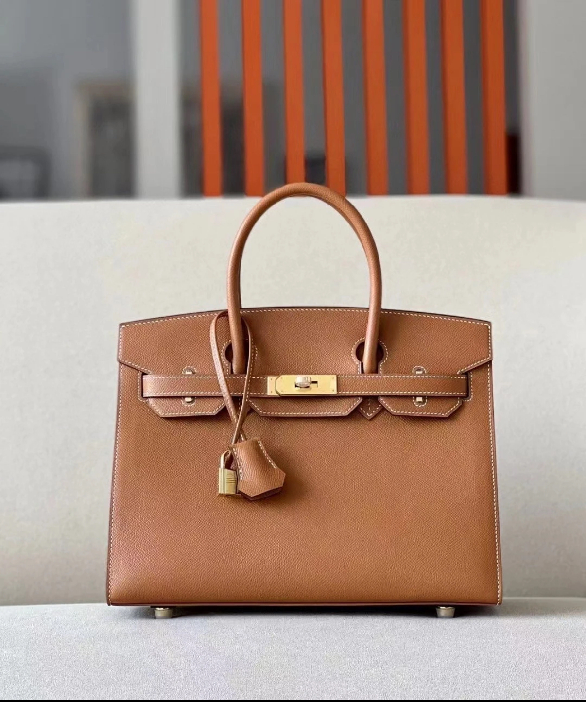 Birkin 25-30 Brown EPSON Leather Custom - Artisantouchss