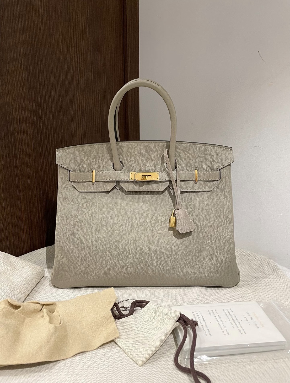 Birikin Grey TOGO Leather Custom - Artisantouchss