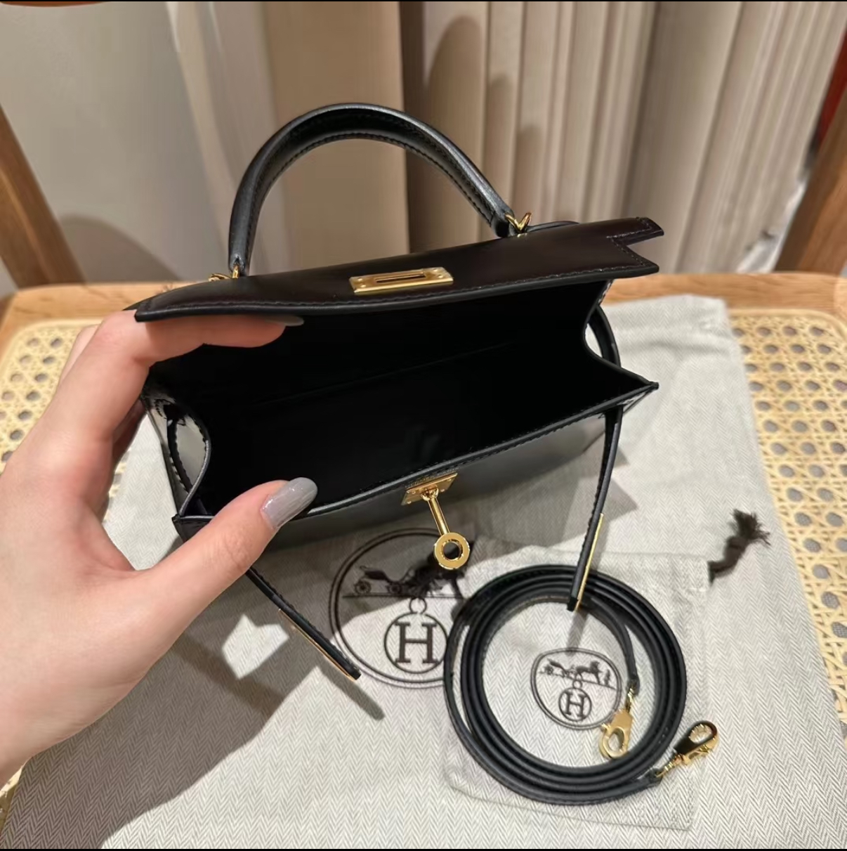 Kelly Mini 19 box leather bag gold hardware custom - Artisantouchss