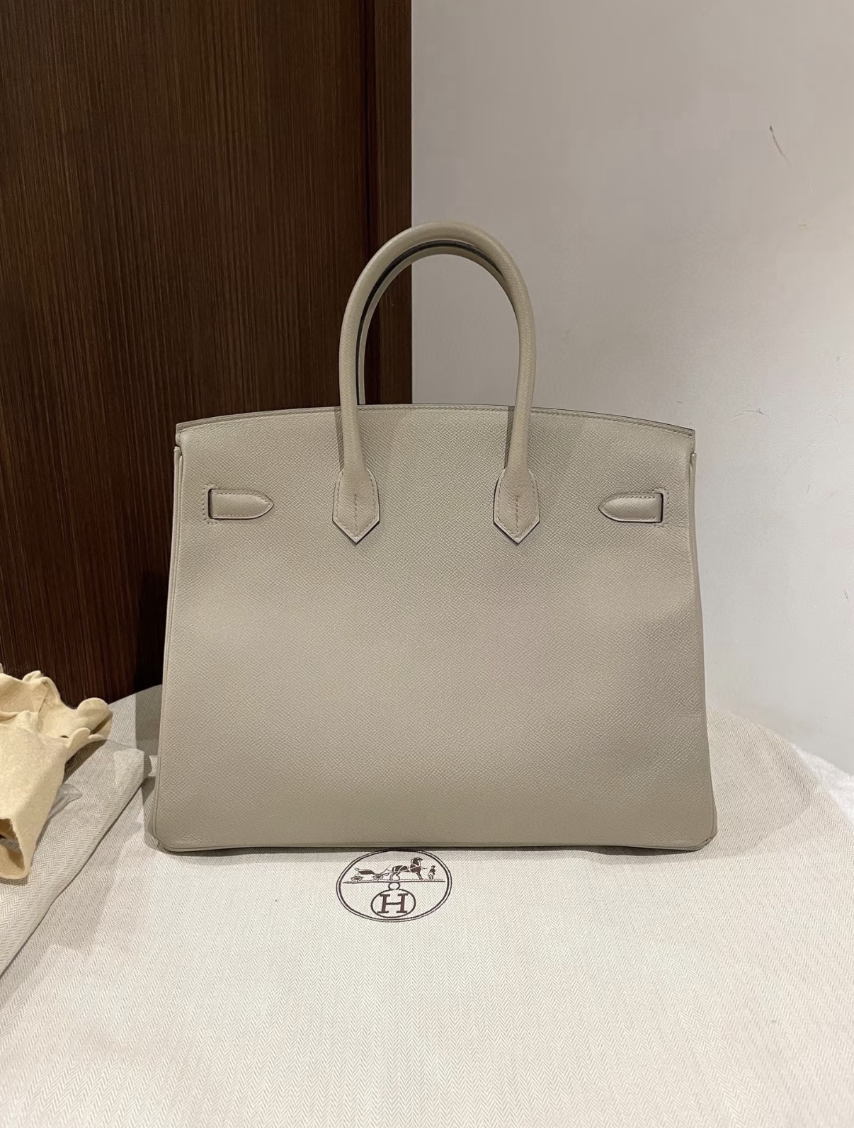 Birikin Grey TOGO Leather Custom - Artisantouchss