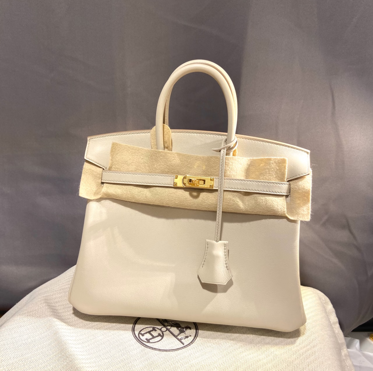 Birkin 25-30 Glacier White Swift Leather Custom - Artisantouchss