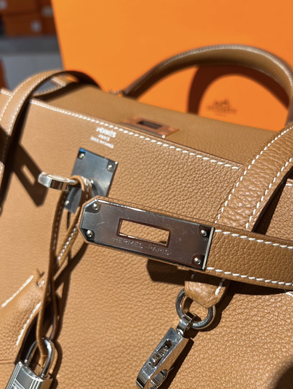 Kelly 25-28 Brown TOGO leather silver hardware custom - Artisantouchss