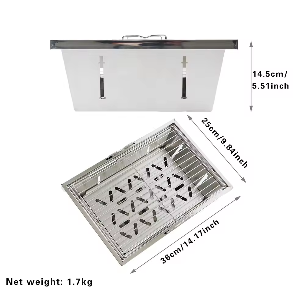 Foldable Stainless Steel IGT Grill – Portable Outdoor Camping & Picnic Grill