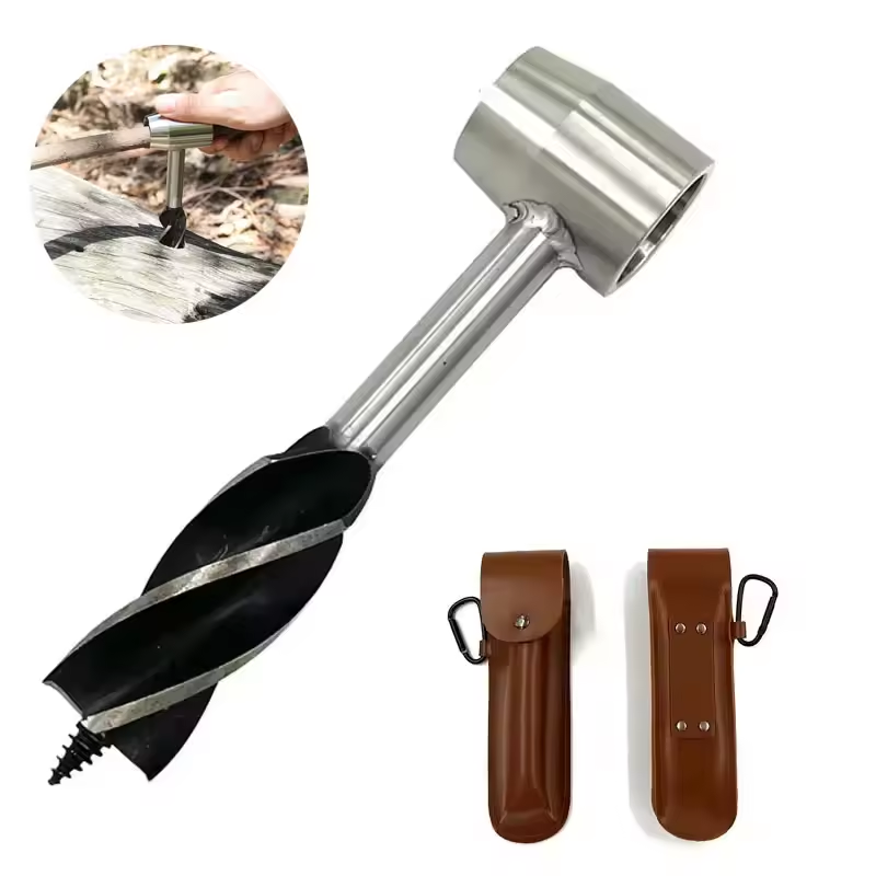 Hand Auger Drill Tool – Carbon Steel Bushcraft & Camping Wood Drill