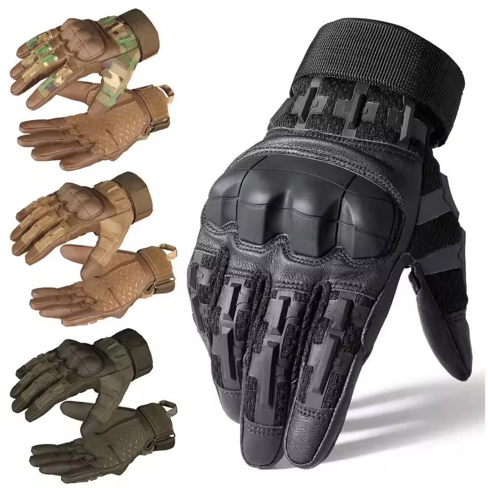 Tactical Full Finger Gloves for Men, Impact Protection Non-Slip Gloves for Riding, Shooting, Fishing & Multi-Purpose Use