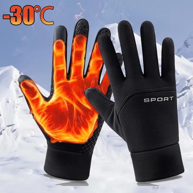 Winter Touchscreen Gloves, Windproof & Cold-Resistant Thermal Gloves for Cycling, Running, Hiking & Skiing – Unisex