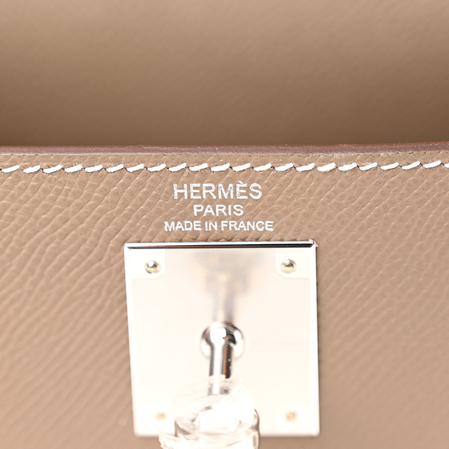 Epsom Kelly Sellier 28 Etoupe (Silver Lock)