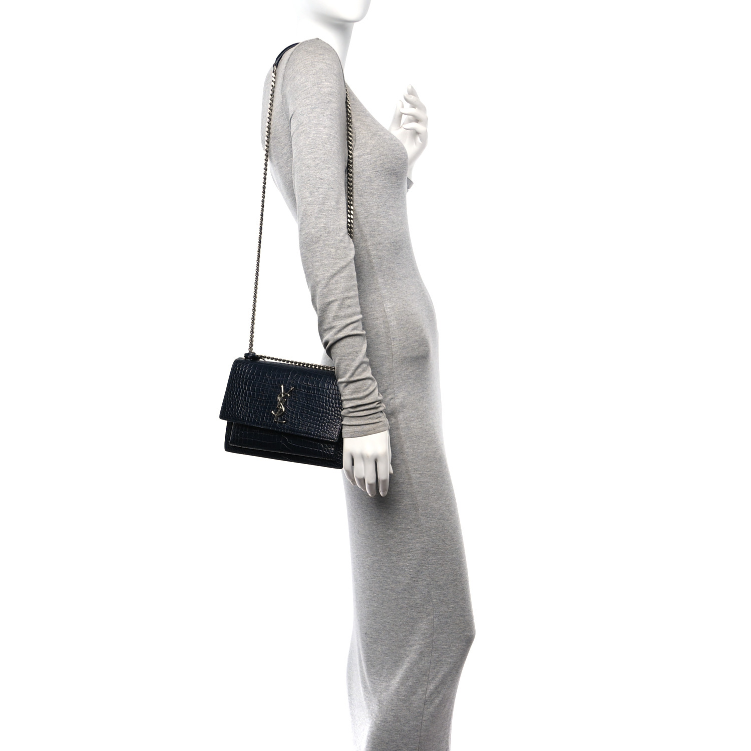 SUNSET MEDIUM CROC EMBOSSED BAG