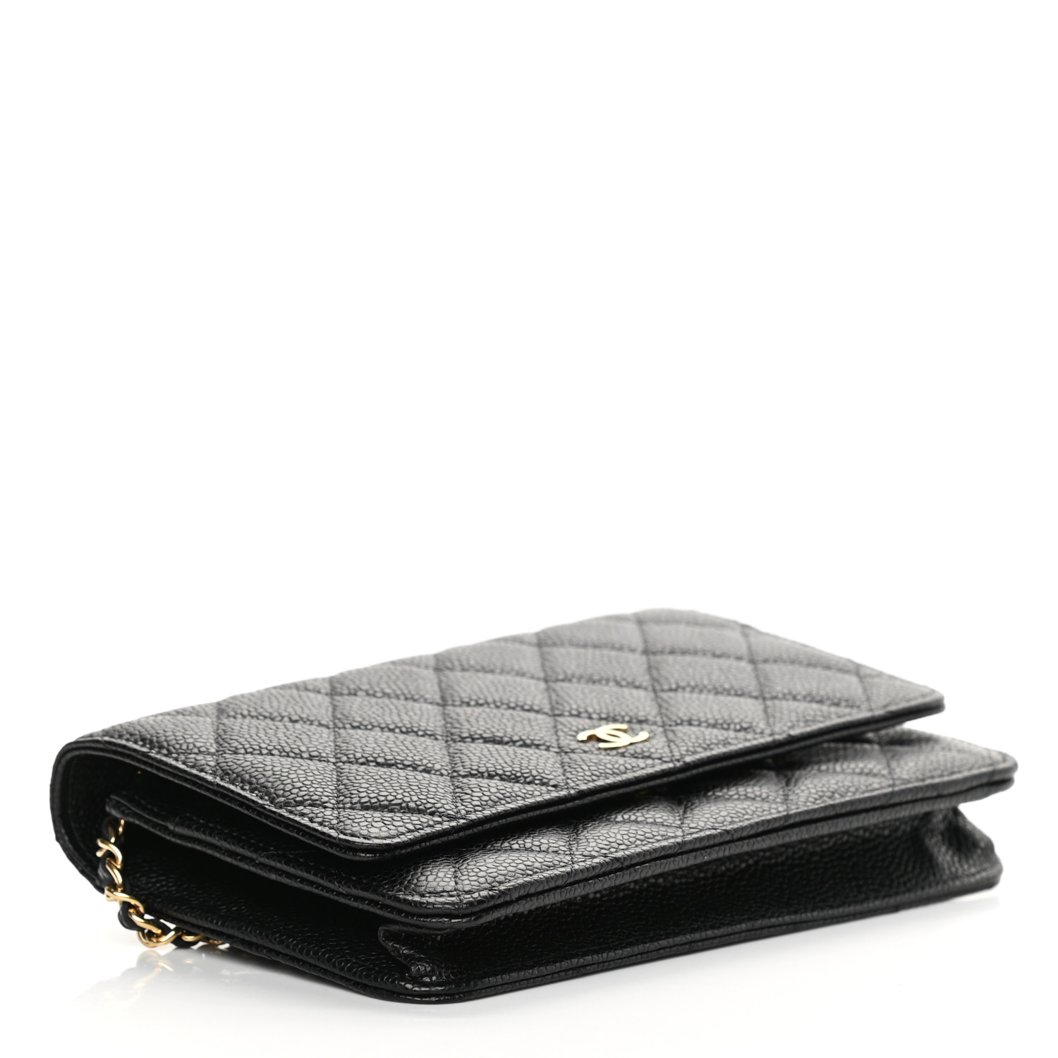 Caviar Quilted Wallet On Chain WOC Black