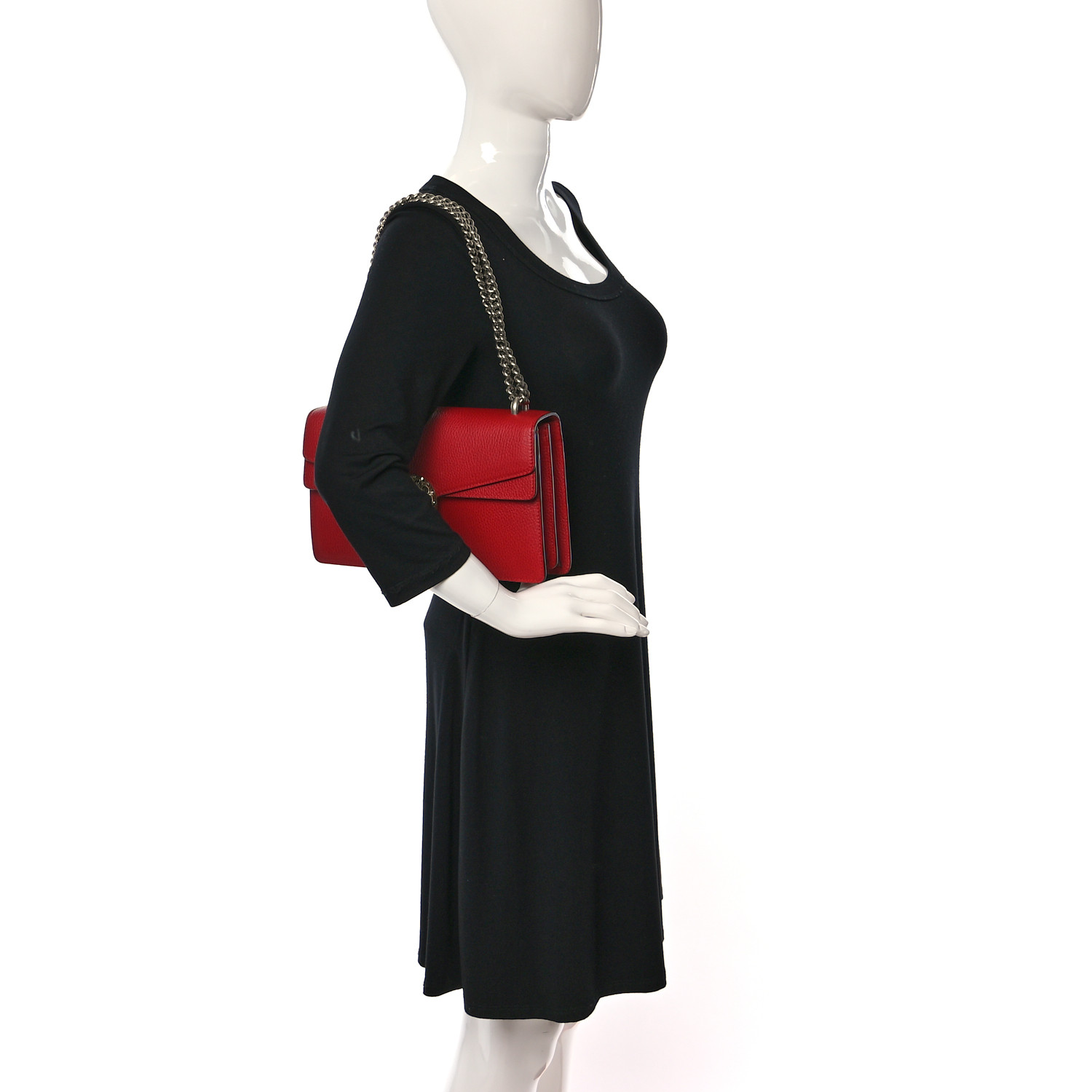 Pebbled Calfskin Small Dionysus Shoulder Bag Red