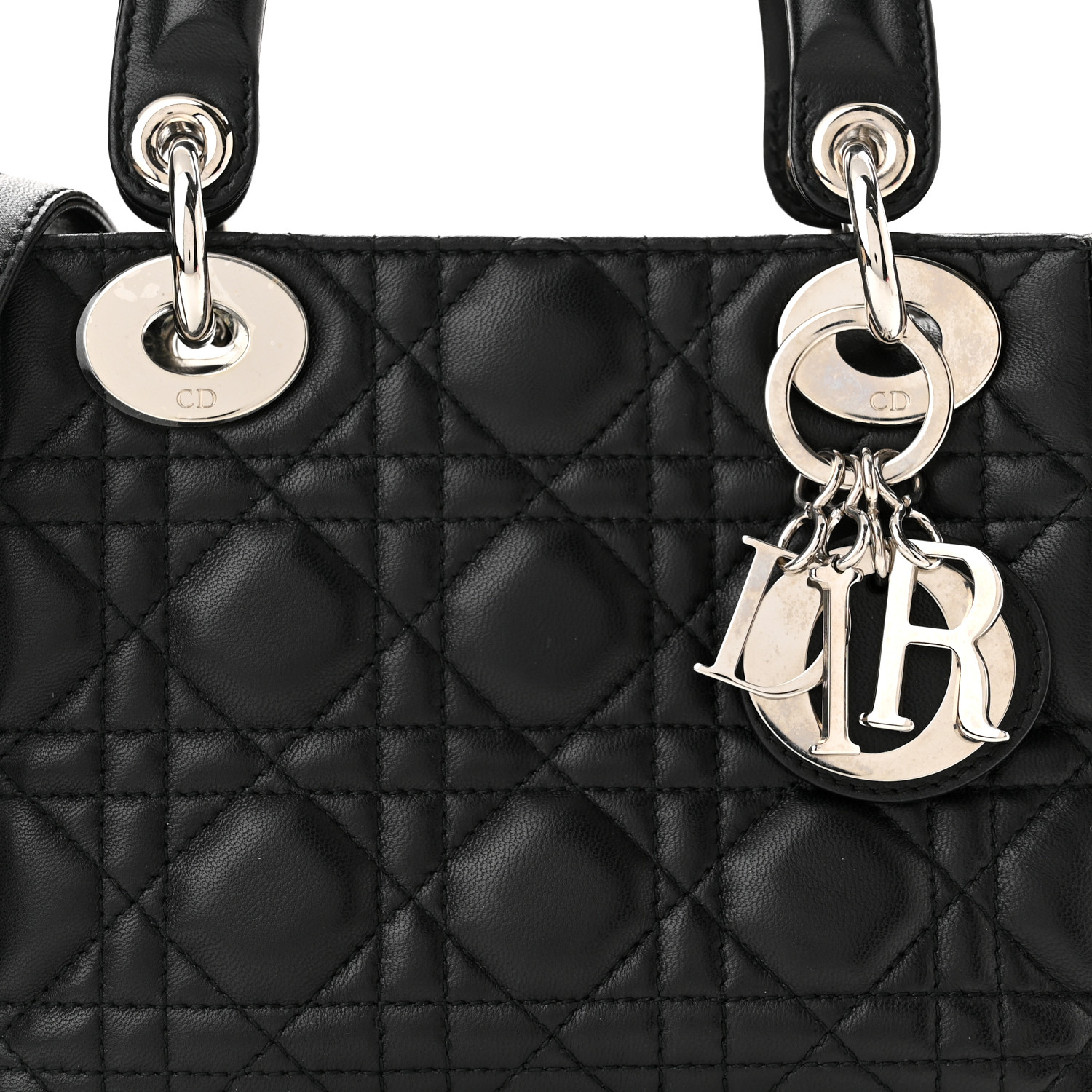 Lambskin Cannage Mini Lady  Black（6.5 x 6 x 3 in）