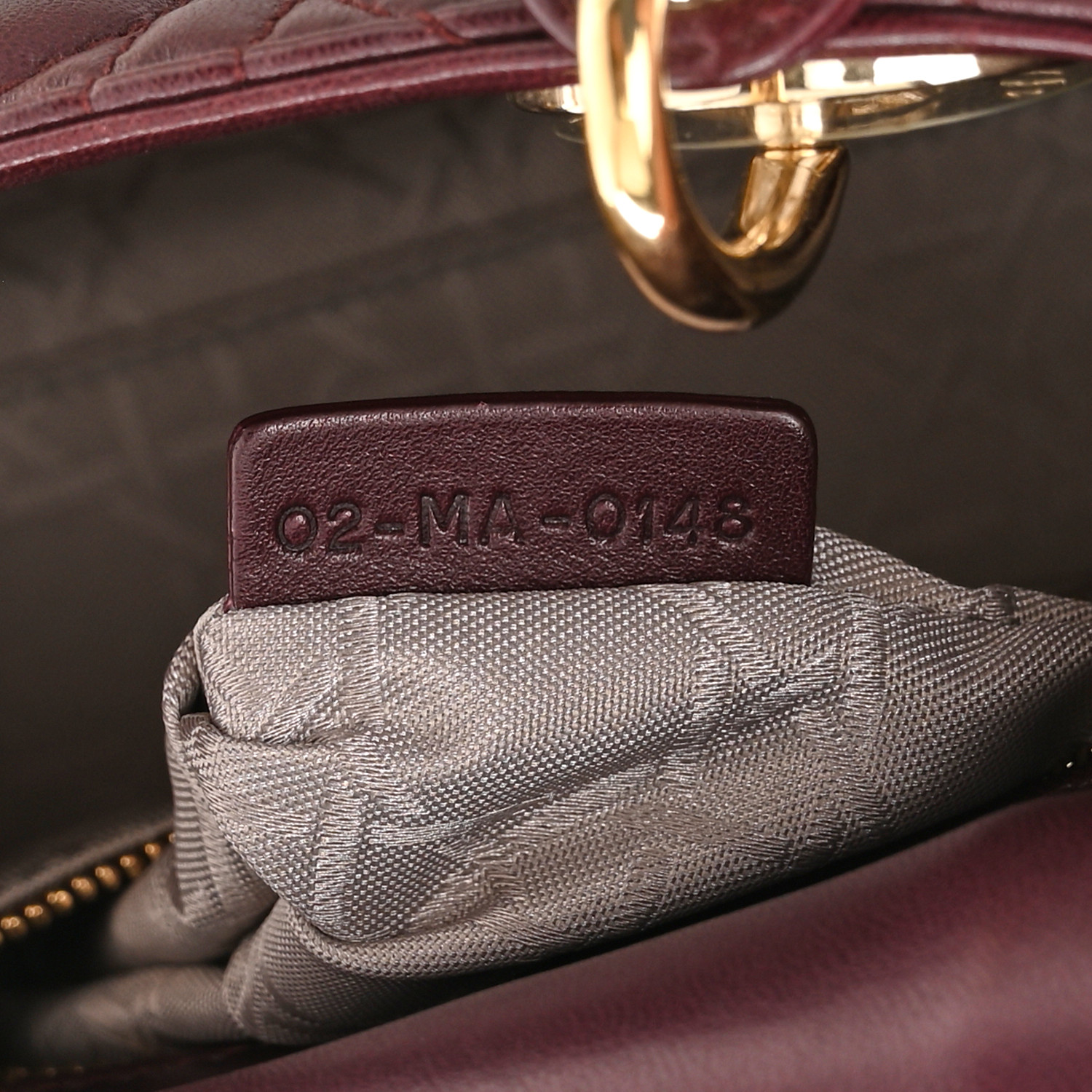 Lambskin Cannage Mini Lady  Plum