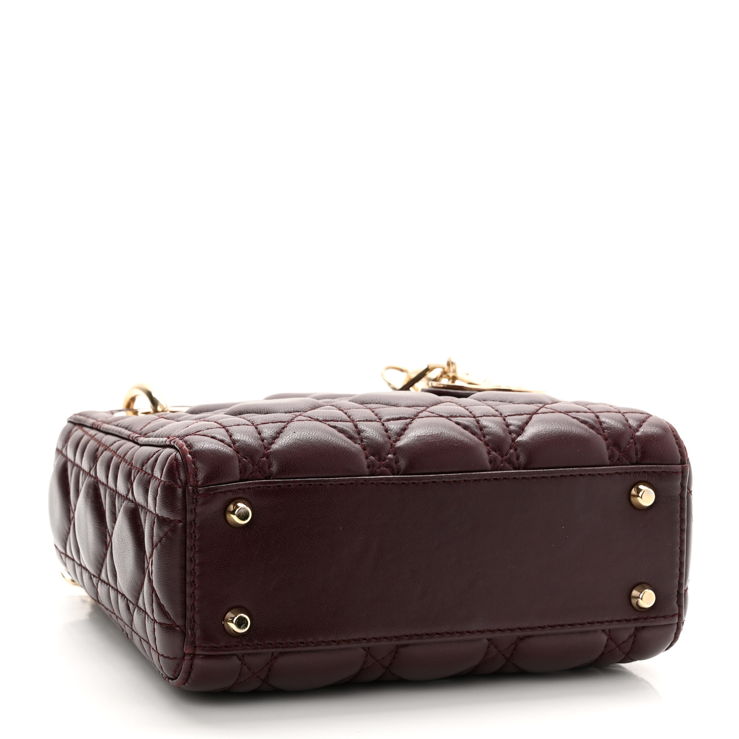 Lambskin Cannage Mini Lady  Plum