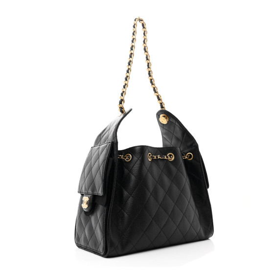 Caviar Quilted Small Chanel 25 Handbag Black