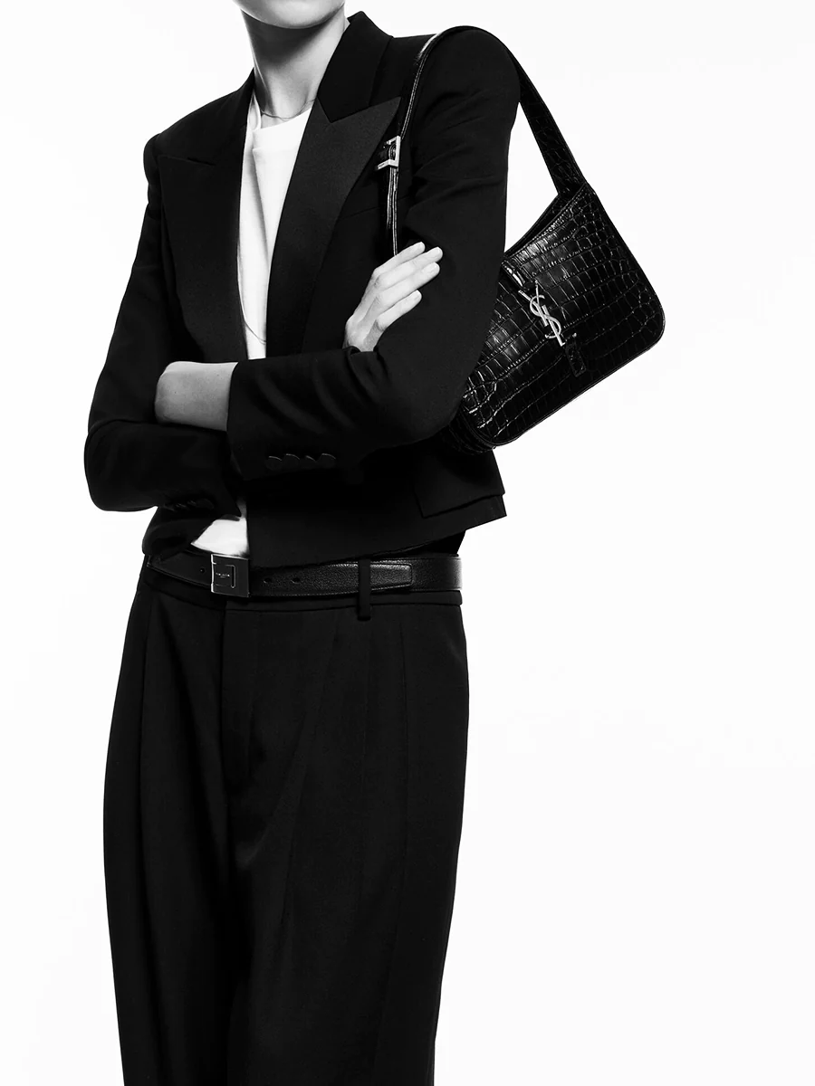 Le 5 a 7 in Crocodile Embossed Shiny Leather