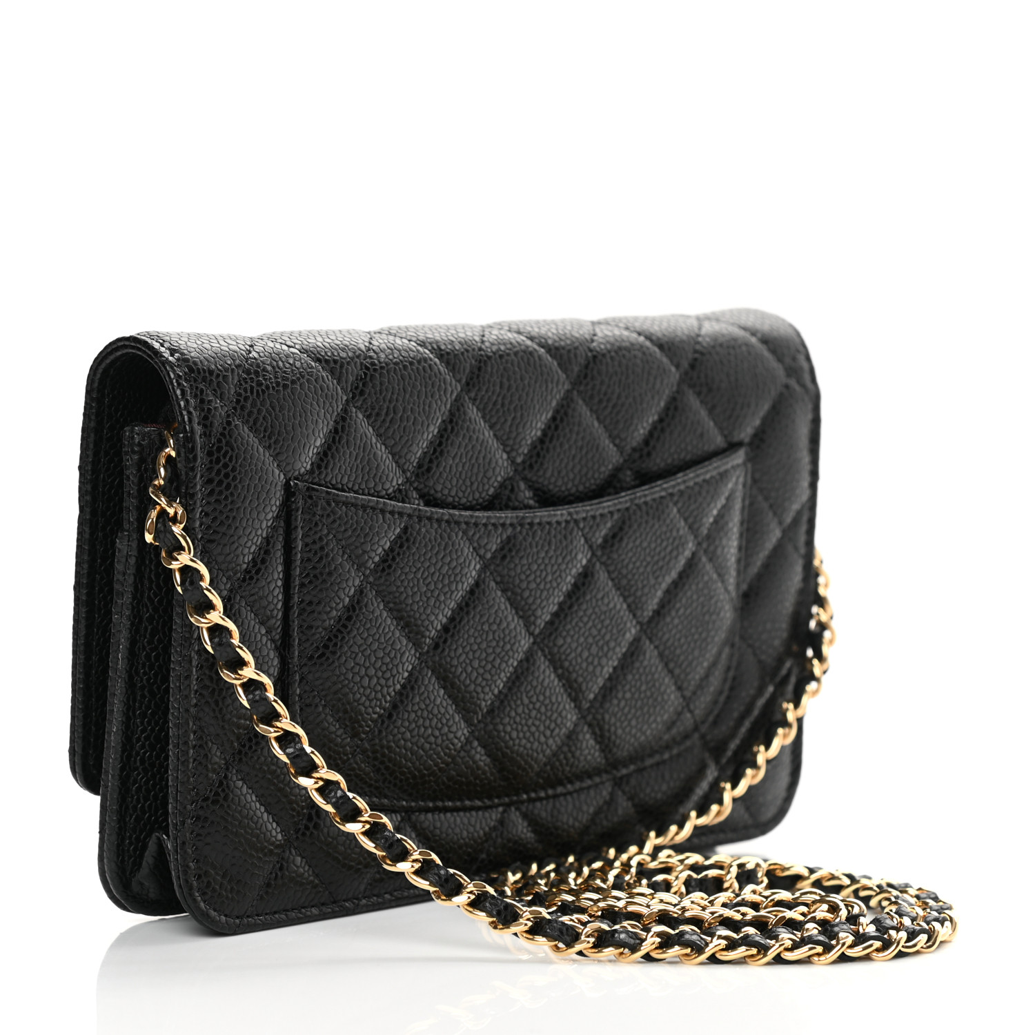 Caviar Quilted Wallet On Chain WOC Black