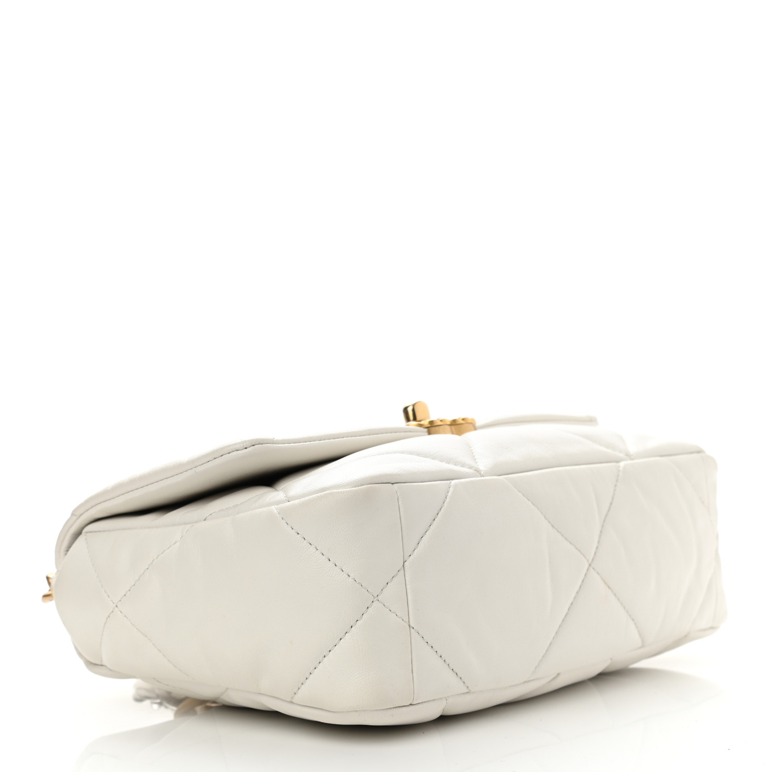 Goatskin Quilted Medium Chanel 19 Flap White
