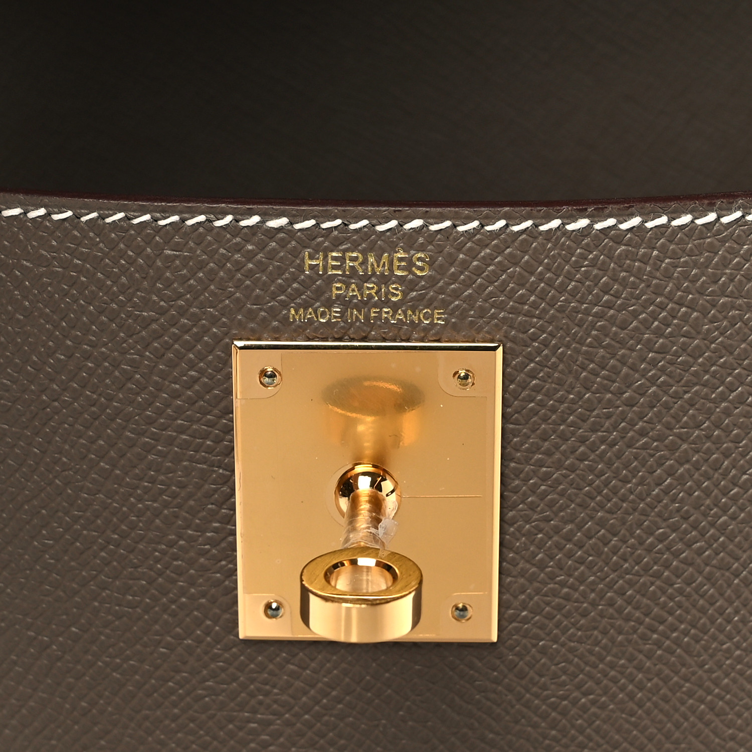 Epsom Kelly Sellier 28 Etoupe (Golden Lock)