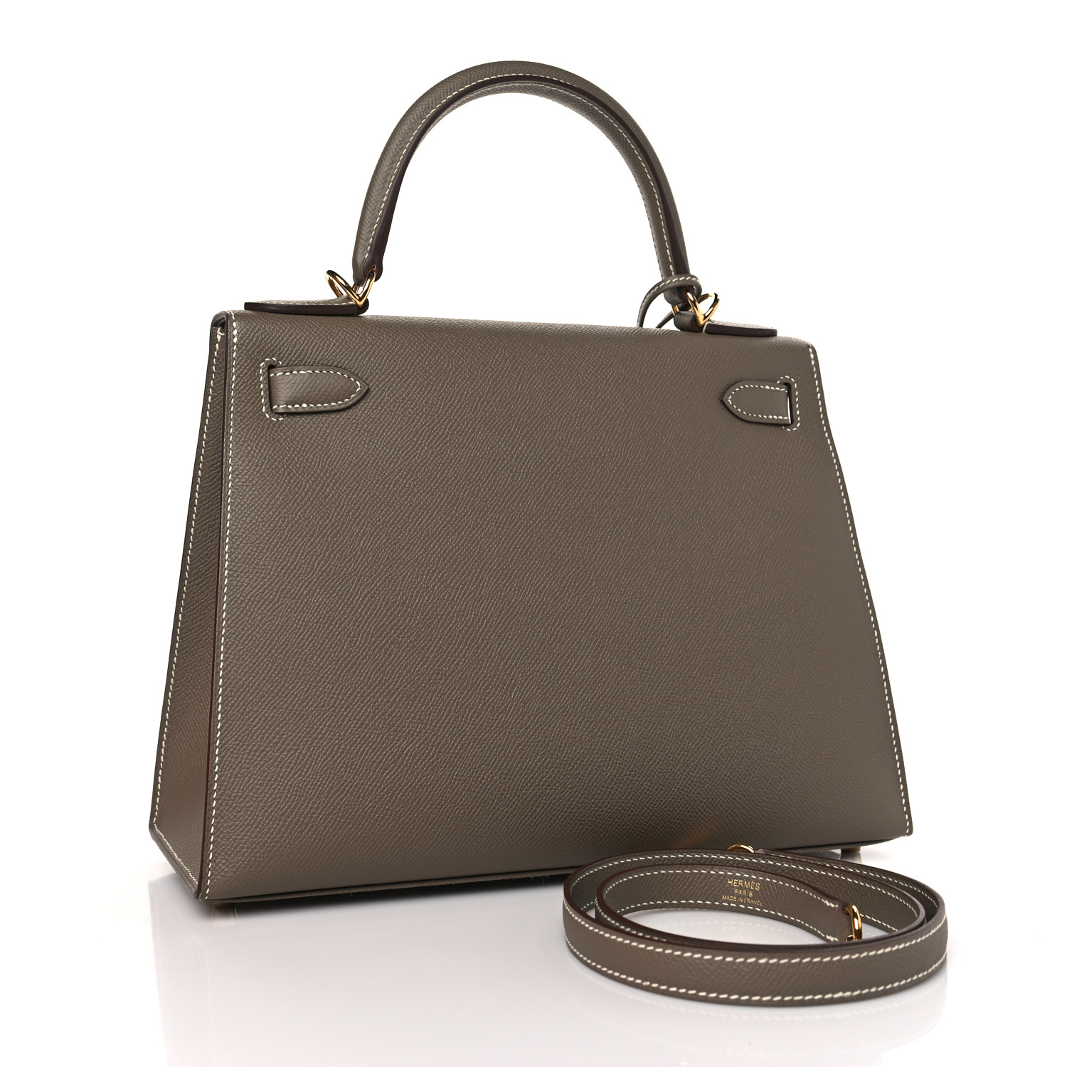 Epsom Kelly Sellier 28 Etoupe (Golden Lock)