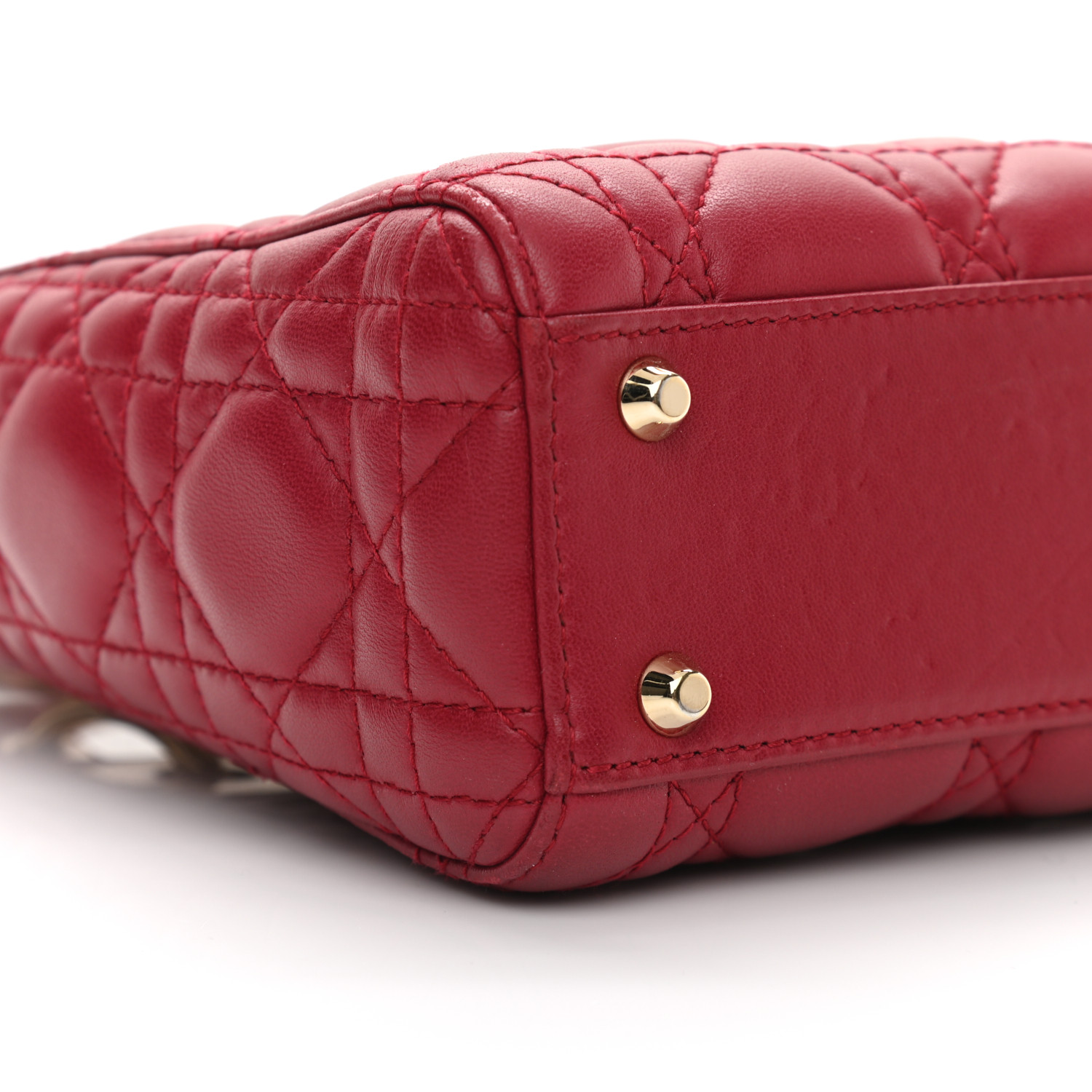 Lambskin Cannage Mini Lady  Burgundy