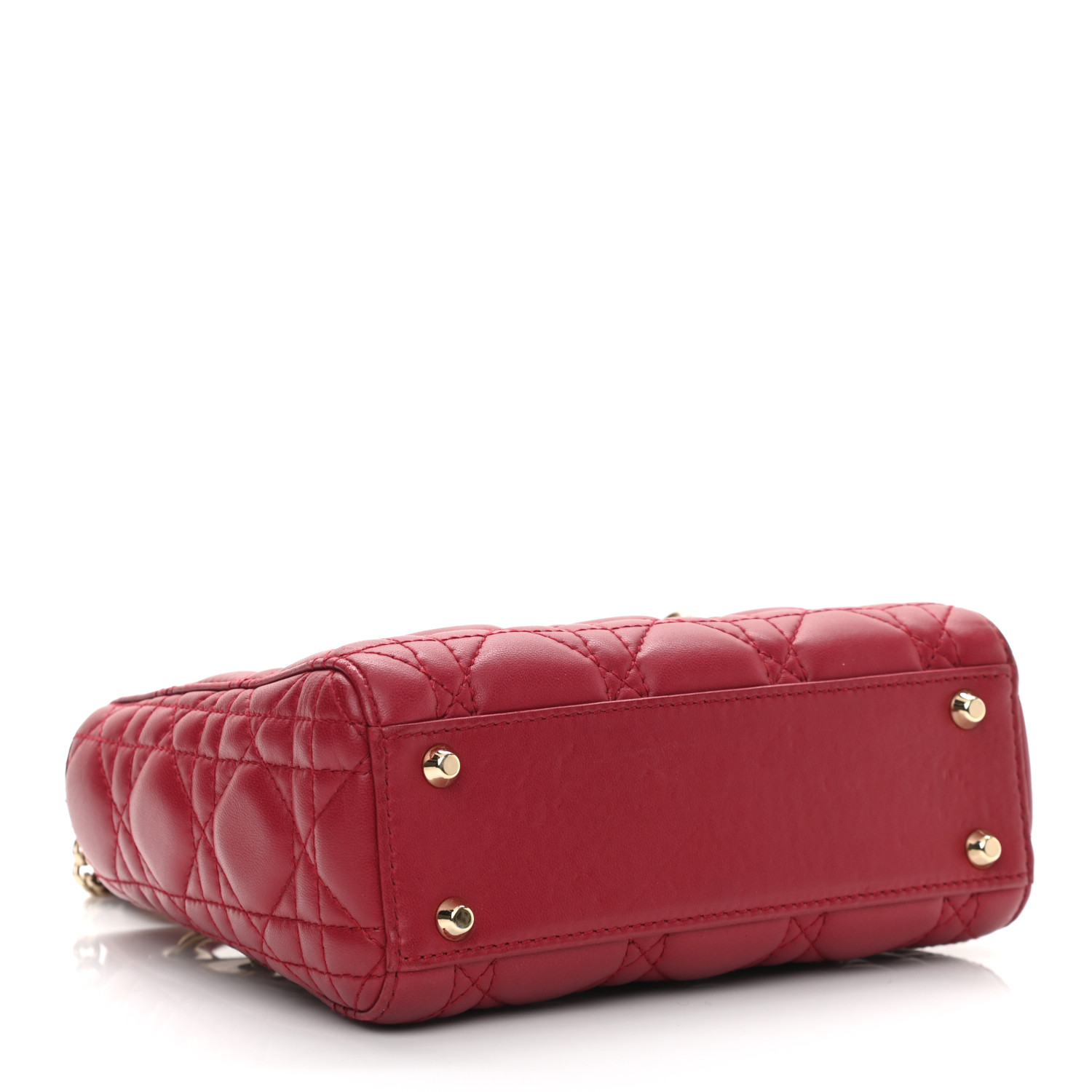 Lambskin Cannage Mini Lady  Burgundy
