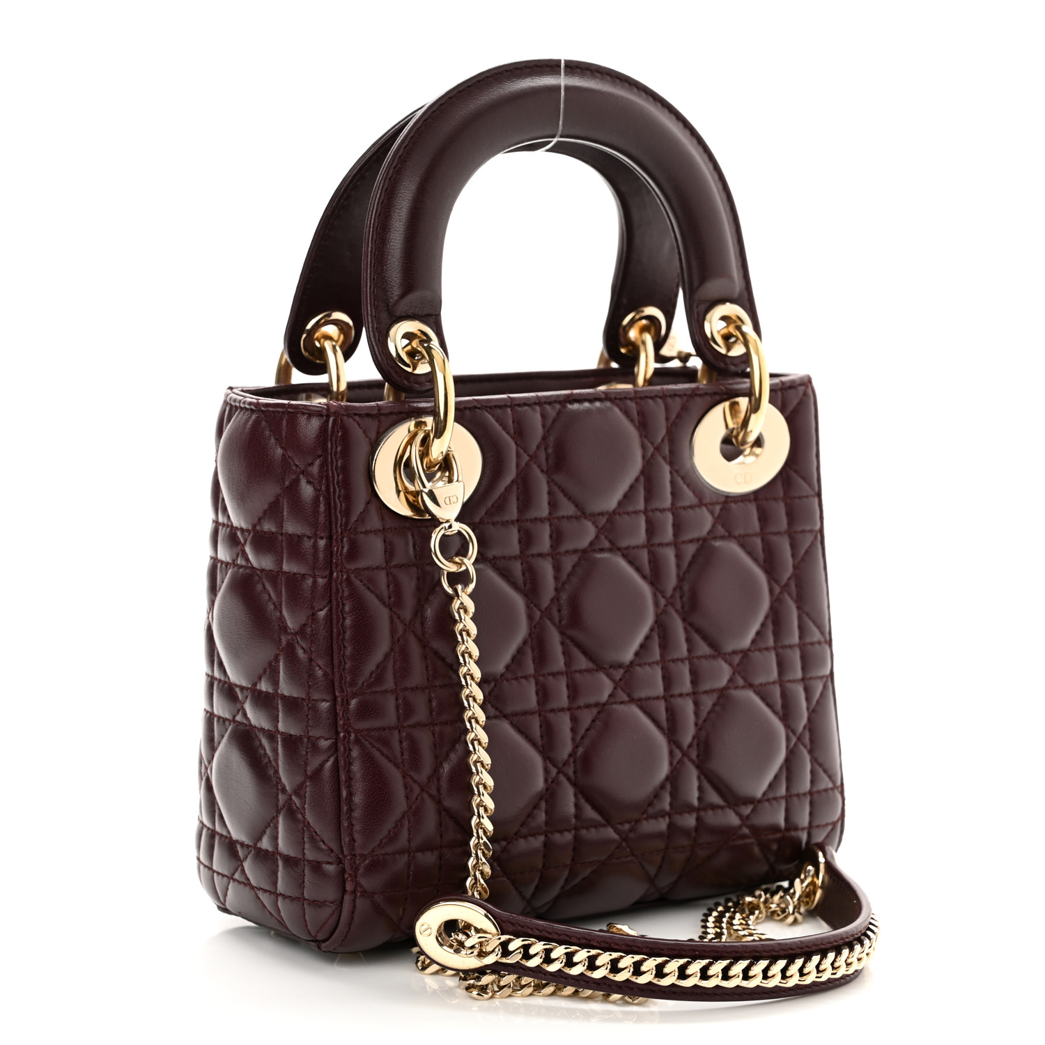 Lambskin Cannage Mini Lady  Plum