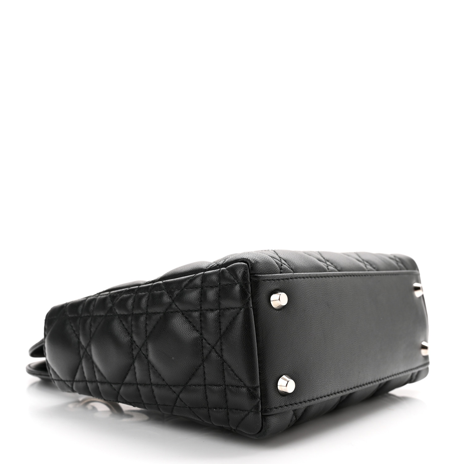 Lambskin Cannage Mini Lady  Black（6.5 x 6 x 3 in）