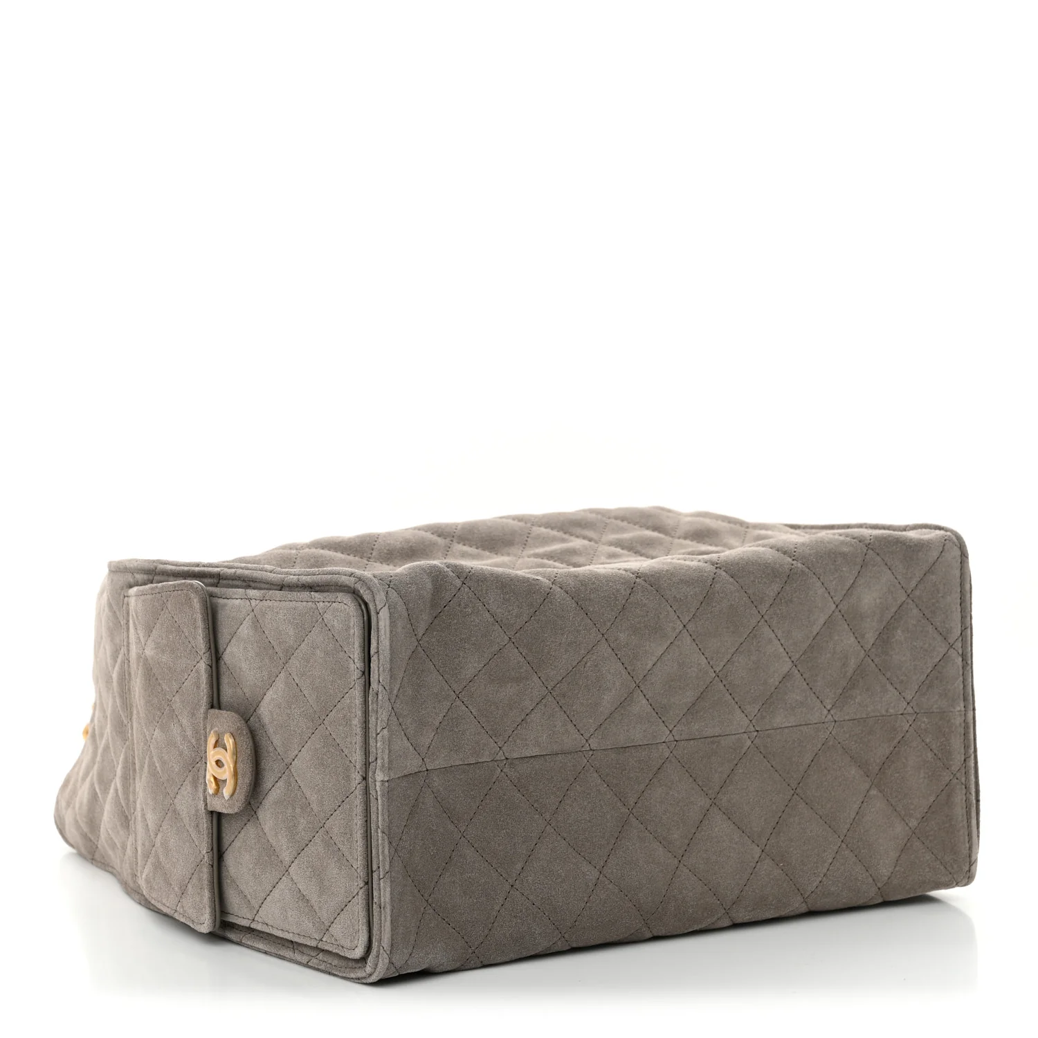 Suede Quilted Medium Chanel 25 Handbag Grey