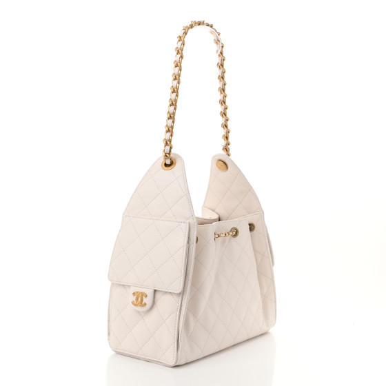 Caviar Quilted Small Chanel 25 Handbag White