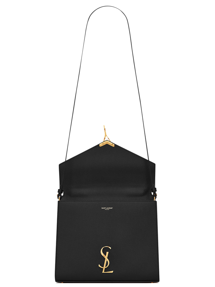 Cassandra Medium Top Handle Bag in Grain de Poudre Embossed Leather