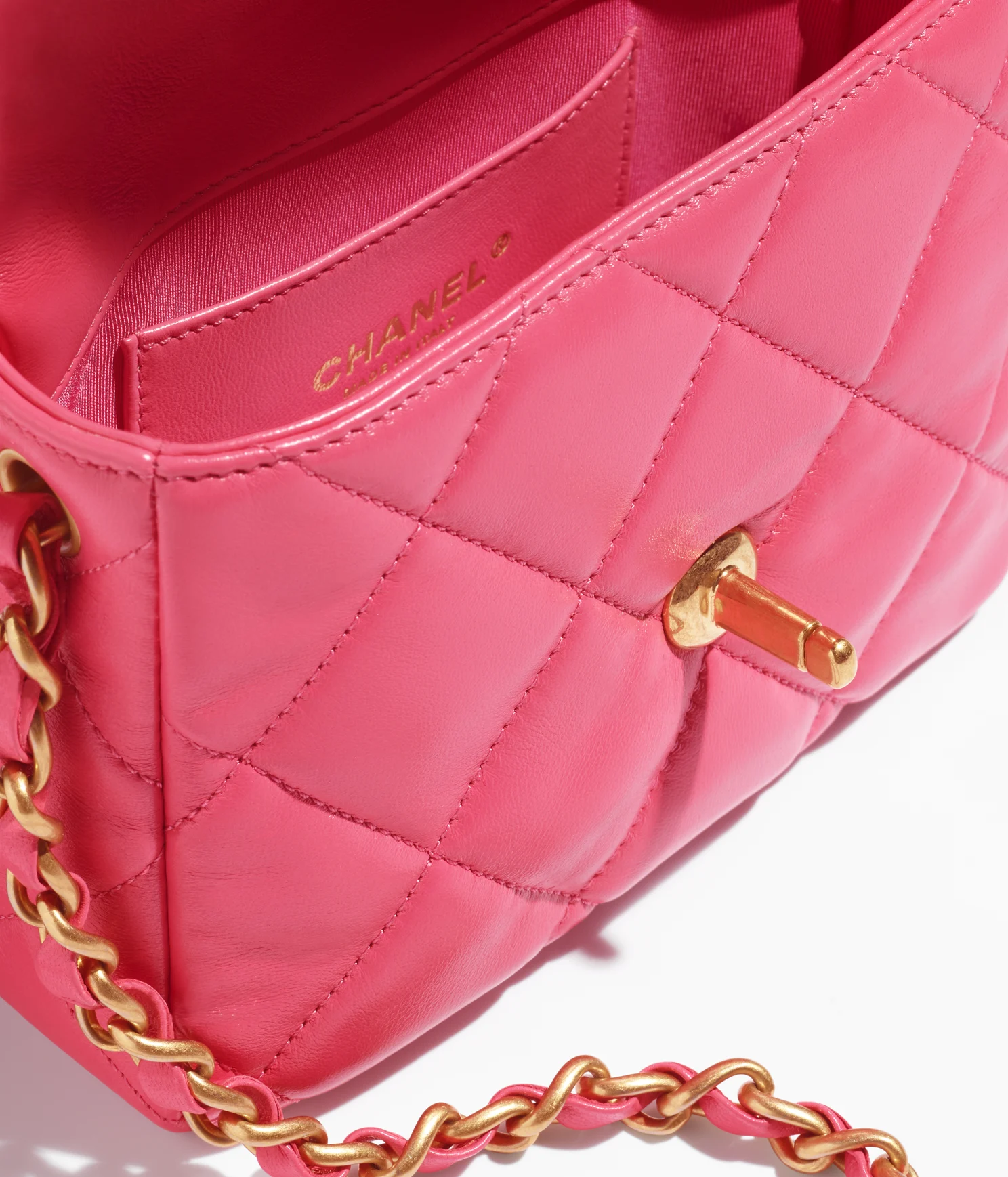 Lambskin MINI FLAP BAG-Pink