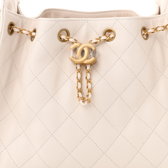 Caviar Quilted Small Chanel 25 Handbag White