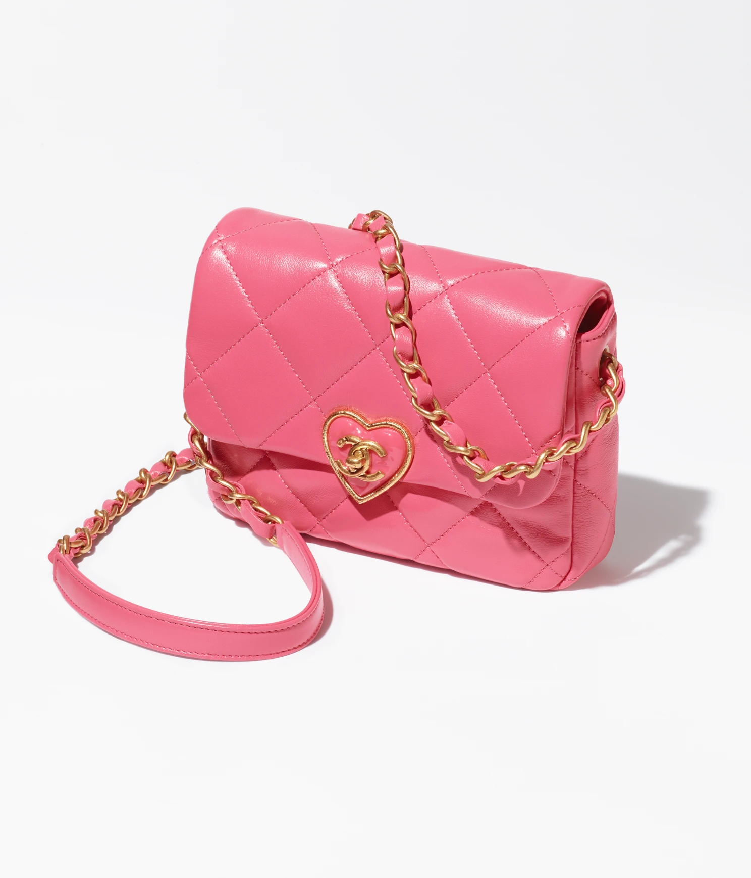Lambskin MINI FLAP BAG-Pink